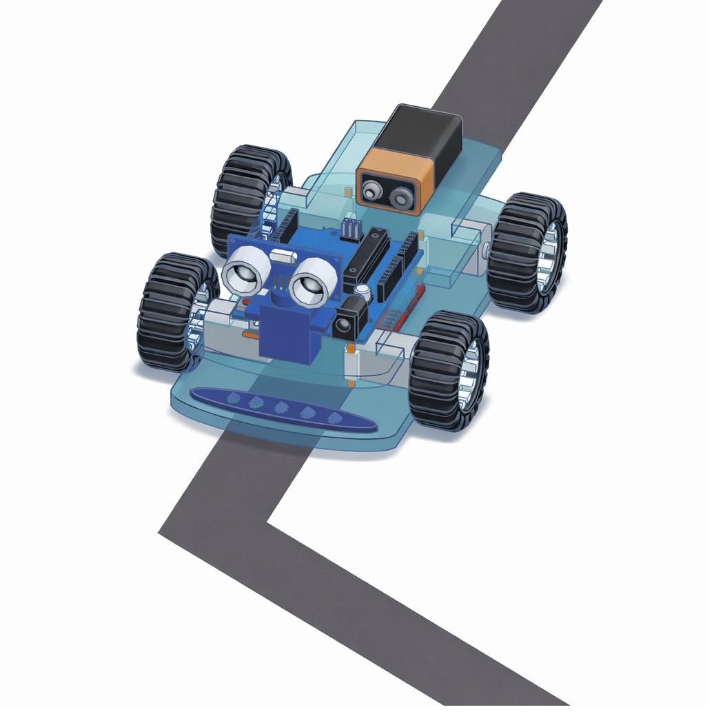 Robot Car: Arduino autonomous navigation vehicle on line-following track